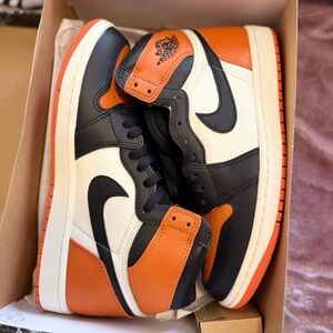 Nike Men's Black, Orange, and Cream Sneakers